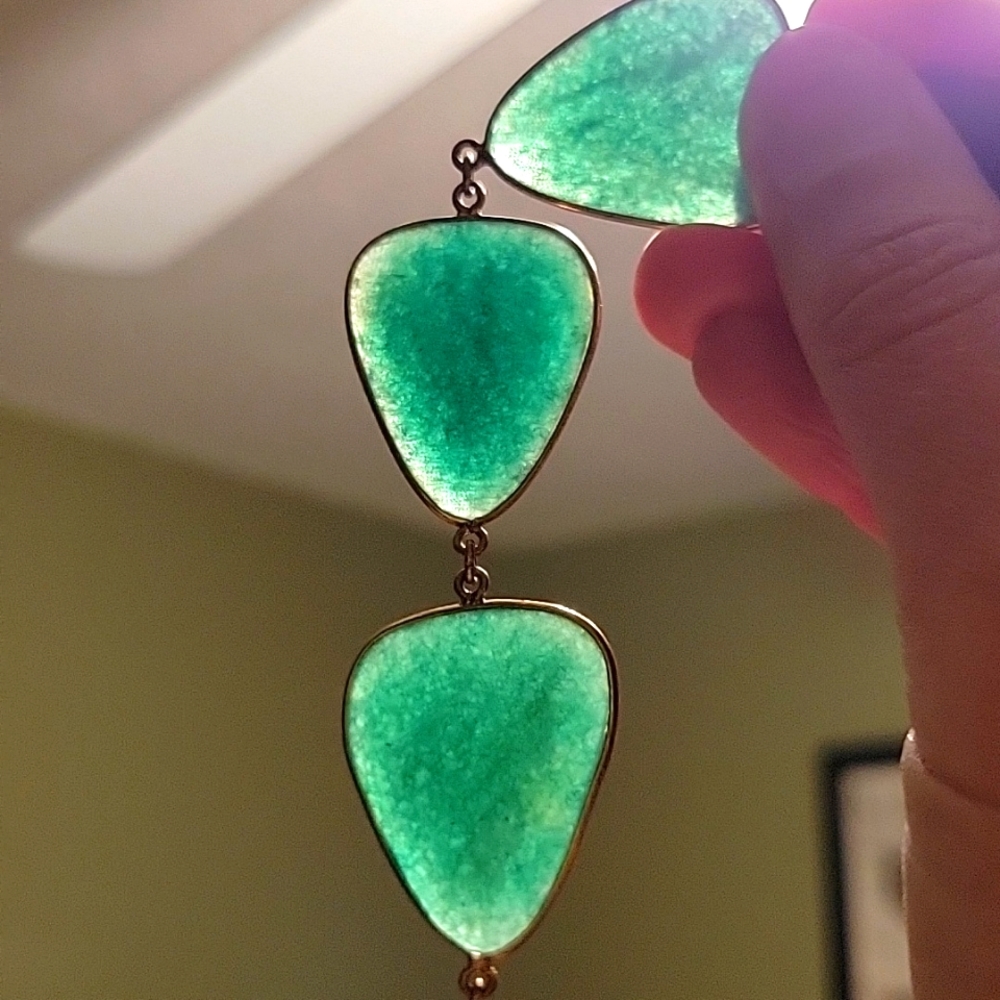 Anthropologie Green agate statement necklace - Picture 5 of 5